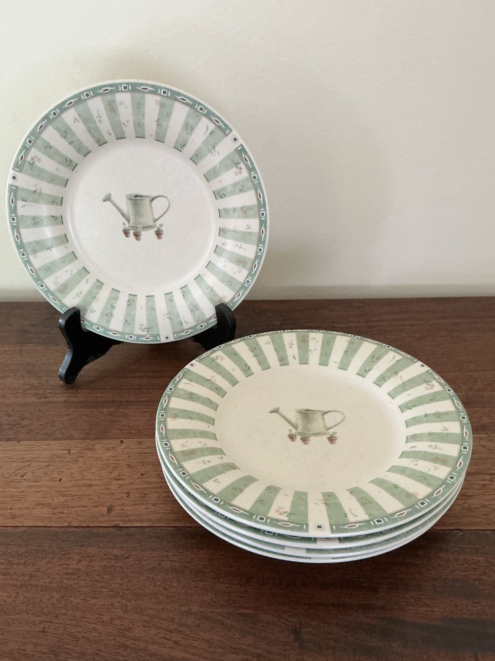 Pfaltzgraff Naturewood Watering Can Salad Plates Set of 5